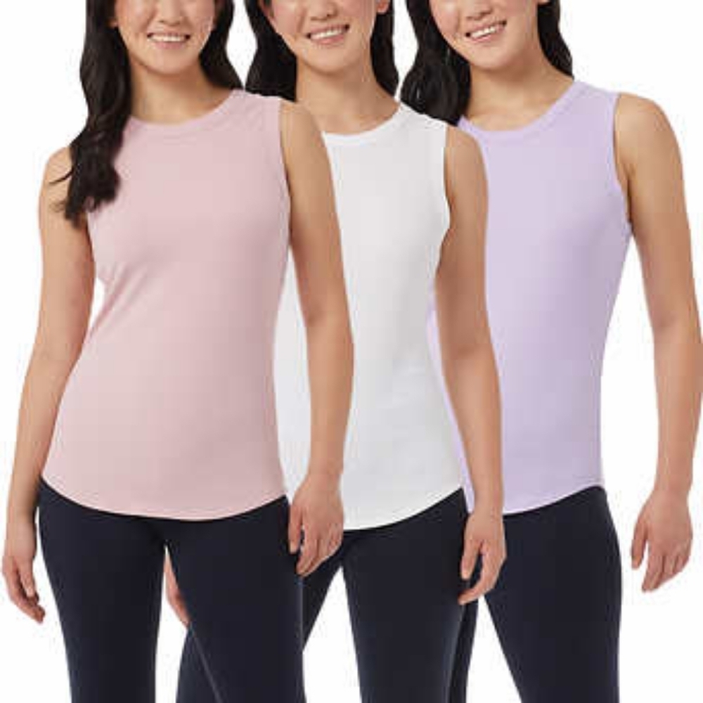 32 Degrees Ladies' Soft Rib Tank, 3-pack
